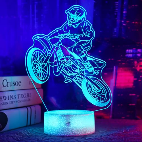 OkiyiD Dirt Bike 3D Night Light with Remote & Touch Control