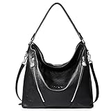 [Struktur] Diese Leder Schultertasche hat 2 Reißverschlusstaschen, 2 Steckfächern, 1 hintere Reißverschlusstasche, 2 vordere Reißverschlusstaschen für Karten/Handy/Schlüssel. Es ist sehr geräumig und hat genügend Kapazität für Ipad, Iphone, Geldbörse, Kosmetika usw.