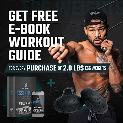 Egg Weights Cardio 2.0 Lbs. (2 Eggs, 1.0 Lb Each) Set Ultra-Dense Metal Alloy Hand Weights With Anti-Slip Finger Loop For Yoga, Fitness Training For Men And Women - + Free E-Book Workout Guide #TOP1