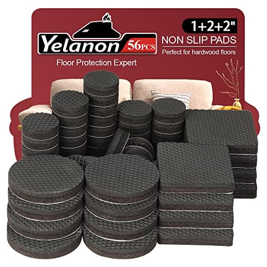 Non Slip Furniture Pads -56 pcs(1+2+2)" Furniture Grippers Hardwood Floors, Non Skid for Furniture Leg,SelfAdhesive Rubber Furniture Feet, Anti Slide Furniture Floor Protector for Keep Couch Stoppers