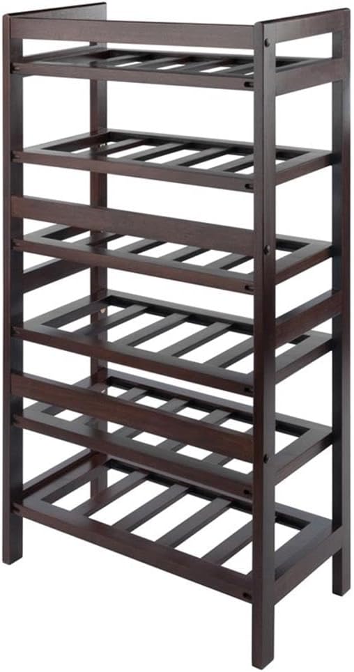 Estante para Vino Pemberly Row de 6 Niveles, Madera Sólida, 30 Botellas miniatura 5