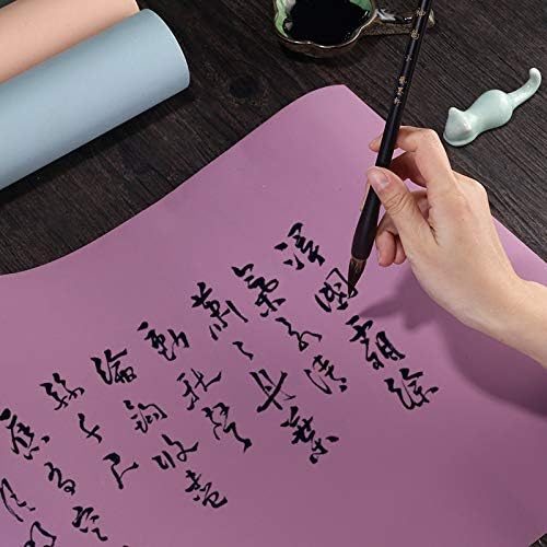 Miniatura 4 de Rollo de escritura de pintura Batik Xuan Paper Thickening Rice Sumi Paper para práctica caligrafía china japonesa y dibujo con pincel (verde militar)