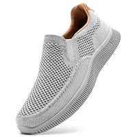 MrToNo Herren Schuhe Slip On Sneakers Freizeitschuhe Atmungsaktive Bequeme Mesh Sportschuhe Leichte Turnschuhe Casual Loafer Laufschuhe rutschfeste Walkingschuhe Joggingschuhe-QIANHUI-XIN-44