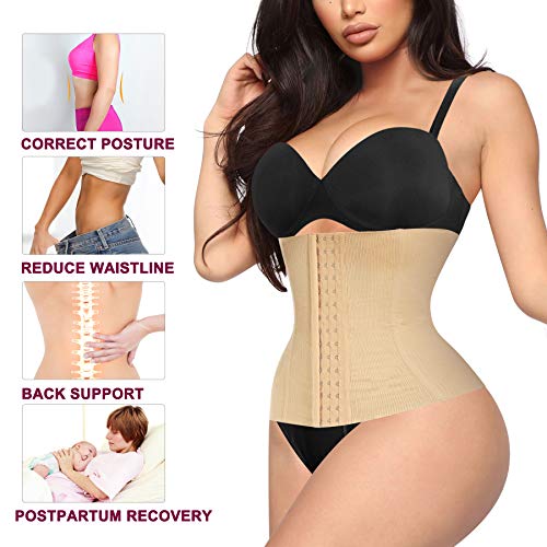 Reyeogo Shapewear Cinchers Waist Trainer For Women Tummy Control Postpartum Recovery Belt Seamless Body Shaper Corsets Girdle (Beige, X-Small) #TOP3