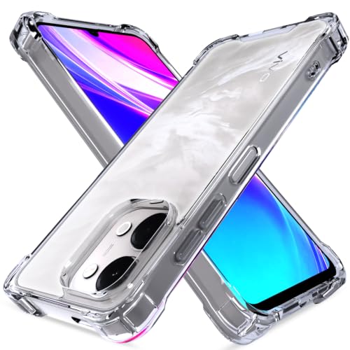 Image of Outlouders Back Cover for Vivo Y11 5G / Y21 5G Clear Transparent PC + TPU Bumper Case with Raised Edges for Shockproof Protection (Transparent)