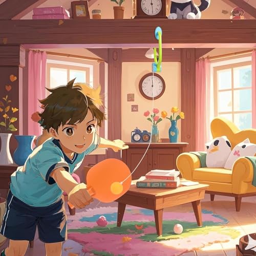 Image of Niwlix Indoor Hanging Table Tennis Trainer for Kids Toys for Boys 7-14 Years | Indoor Mounted Ping Pong Game Set with 2 Rackets 5 Balls | Indoor Sports Game for Boys and Girls Home Play Activity