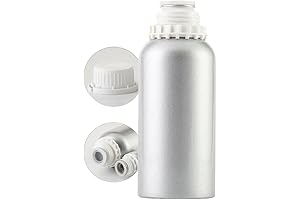 Hair Growth Essential Oil Bottle: Our Brushed Aluminum Round Metal Bottle with...