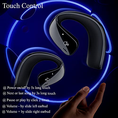Luisport Noise Cancelling Headphones Earbuds Open Ear Headphones Workout Headphones Wireless Earbuds Bluetooth Wireless Headphones Bluetooth Earbuds Wireless Bluetooth Earphones (T22-Black) #TOP4