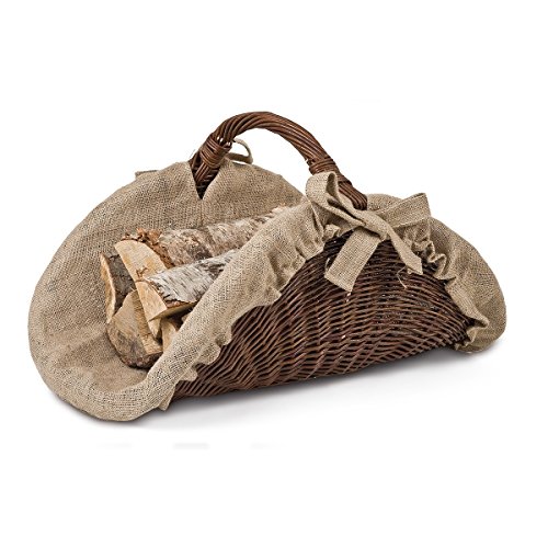 Cesta para leña, Cesta de mimbre, cesta de madera, leña (mimbre,, 60 x 43 x 32 cm