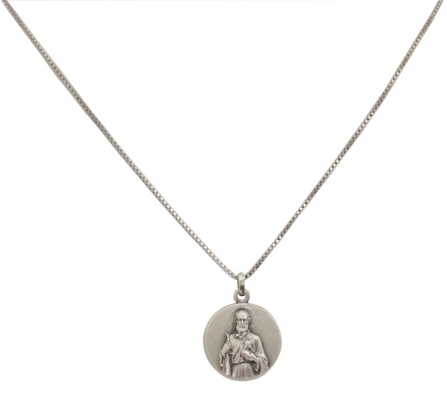 Médaille Saint Jude Thaddée en argent 925 sterling chaîne de haute joaillerie chrétienne - 6