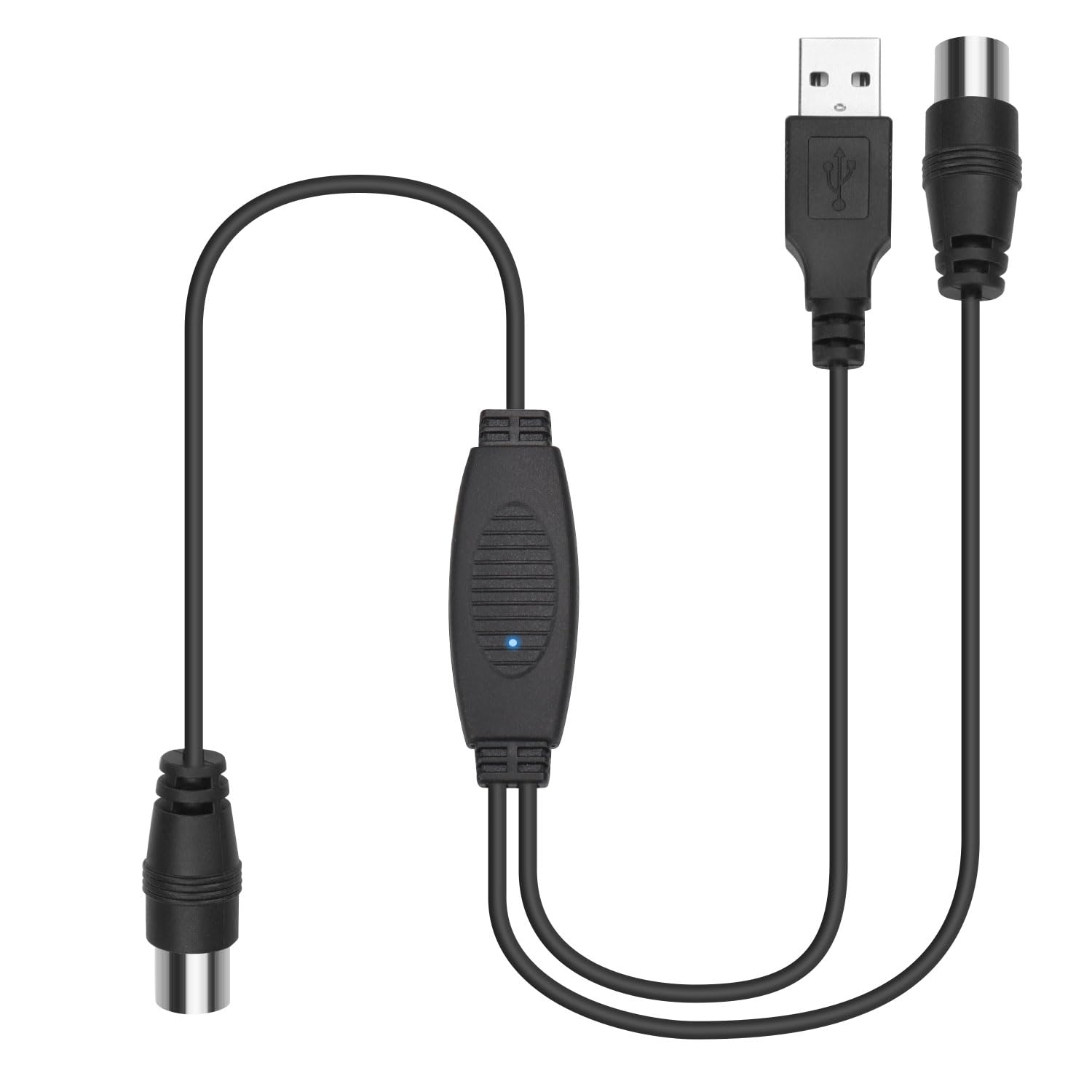 August DTB115B Wzmacniacz sygnału anteny telewizyjnej-Zasilany przez USB,20dB Zysku,Wzmacniacz Antenowy o Wysokim Zysku do Koncentrycznych Anten Naziemnej Telewizyji Cyfrowej,HD TV,DVB-T,DVB-T2