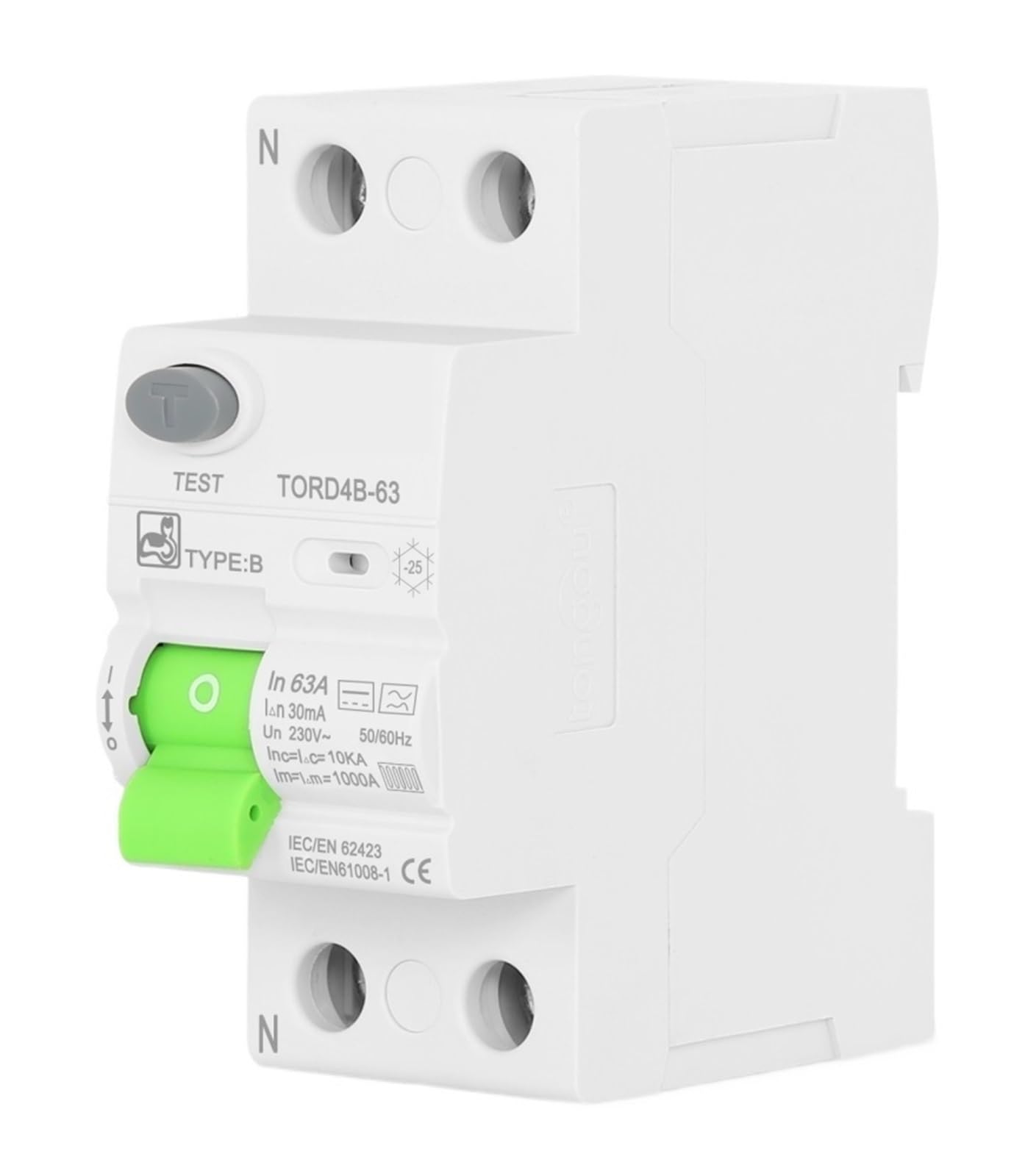 Disjoncteur différentiel RCD Type B 4P 30mA pour borne de recharge EVSE
