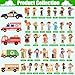 HIYZI 40 Pcs Wooden Community Helpers Little People Figures Occupations Wooden Blocks Professionals Kids Pretend Play Toys Multicultural Career Figurines Educational Activity Social Learning Supplies