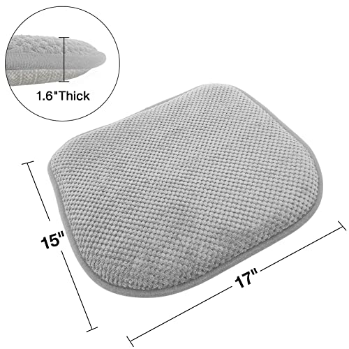 Pagged Silver Grey Foam Seat Cushions Kitchen Chairs Pads For Dining Chairs Non Slip Office Seat Cushions Washable U Shaped Soft Thick Large Metal Wooden Chair Cushions,17" X 15" #TOP1