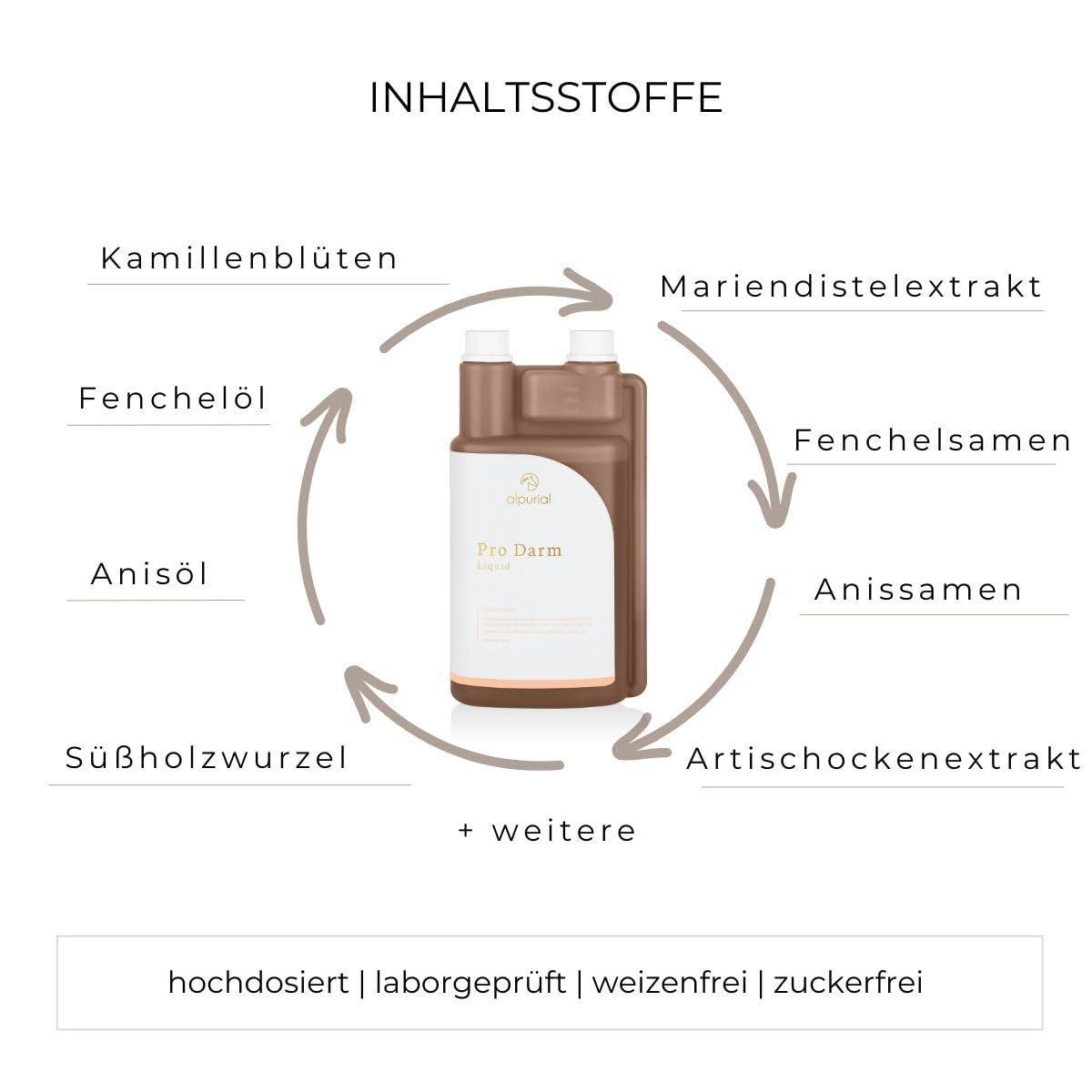 Pro-Darm – Ergänzungsfuttermittel für Pferde mit fütterungsbedingtem Bedarf im Darmbereich – mit Fenchelöl, Anisöl, Kamille, Süßholzwurzel & Artischocke – vom Tierarzt entwickelt