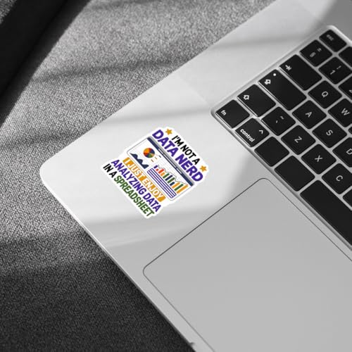 Calcomanías I'm Not A Data Nerd de vinilo impermeable para laptop y botella, pack de 3 8