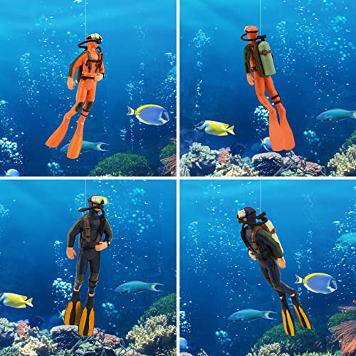 Image of 2 Pack Fish Tank Decorations Little Diver Decorative Ornament Floating Pendant for Creative Fish Tank Accessories, Aquarium Decorations, Marine Landscaping
