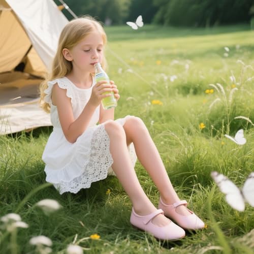 THEE BRON Little Girls Princess Shoes 3-12 Years Ballet Flats Soft Non-Slip Dress Shoes for Wide Feet2