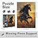 Jigsaw Puzzle 1000 Pieces for Adults Black Horse Galloping in Golden Field Sunset Landscape Equestrian Art with Flowing Mane Wall Decor for Living Room 27.5x19.7 Inch
