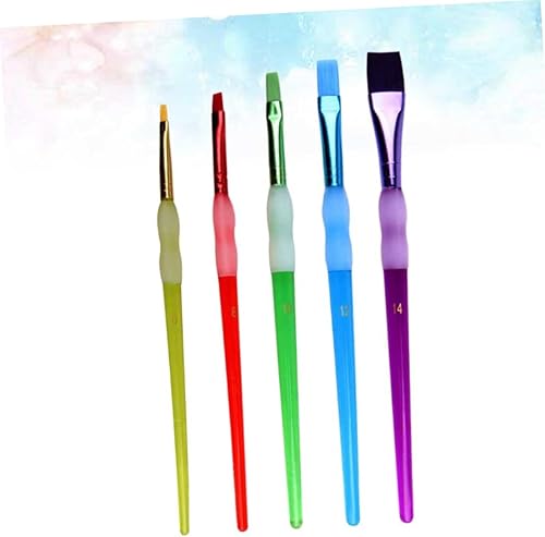 Miniatura 6 de EXCEART Juego de 15 pinceles de pintura para bordes para niños y niñas, juego de pintura al óleo de acuarela