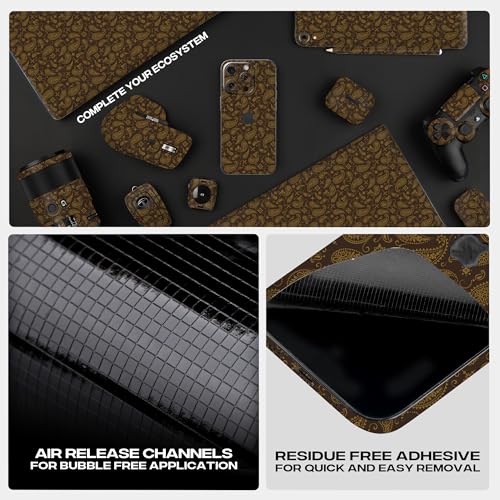 Image of Capes Tablet Skins Compatible with Samsung Galaxy Tab S9 FE Plus | Ultra-Thin Protective Film | Anti-Scratch Vinyl Decal Skin | Not Case /Cover (Brown Paisley, Back Skin)