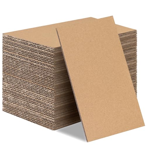 Image of 50 Pack Corrugated Cardboard Sheets Flat Hard Cardboard Inserts Back to School Classroom Supplies Flat Squares Separators for Shipping, Mailing, Packing, Art Projects, DIY Crafts(8 x 5 Inch,Brown)