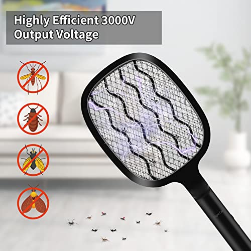 Night Cat Elektrische Vliegen Insecten 3000V Oplaadbare Zapper Moordenaar Racket Mug Swatter Killer USB C Oplaadbaar - Image 6