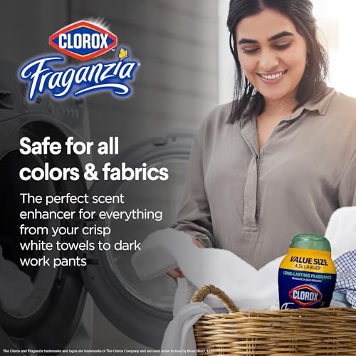 Image of Clorox Fraganzia Laundry Scent Booster Crystals, In-Wash Fragrance Beads for Fresh-Smelling Clothes & Linens, Safe for All Fabrics & Colors, Easy-Pour Bottle, Cedarwood & Sage, 70 Oz
