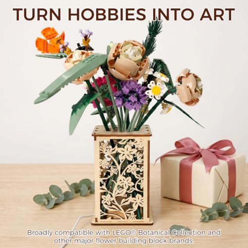 Aolamegs Wooden Vase for Building Block Flowers, 6.7" Tall by Aolamegs - Used condition - Image 7