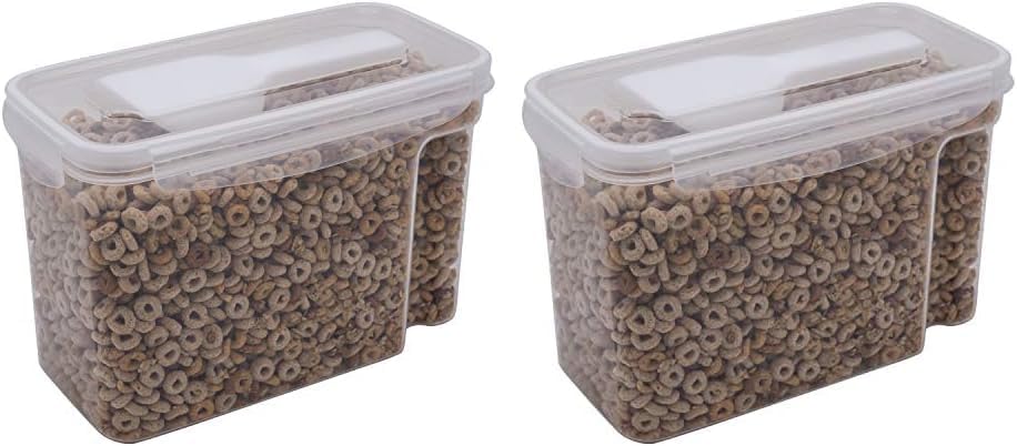 Kitchen Details Recipiente para cereales con cuchara Mediano Hermético Lata de alimentos Se mantiene fresca Organizadores de almacenamiento de