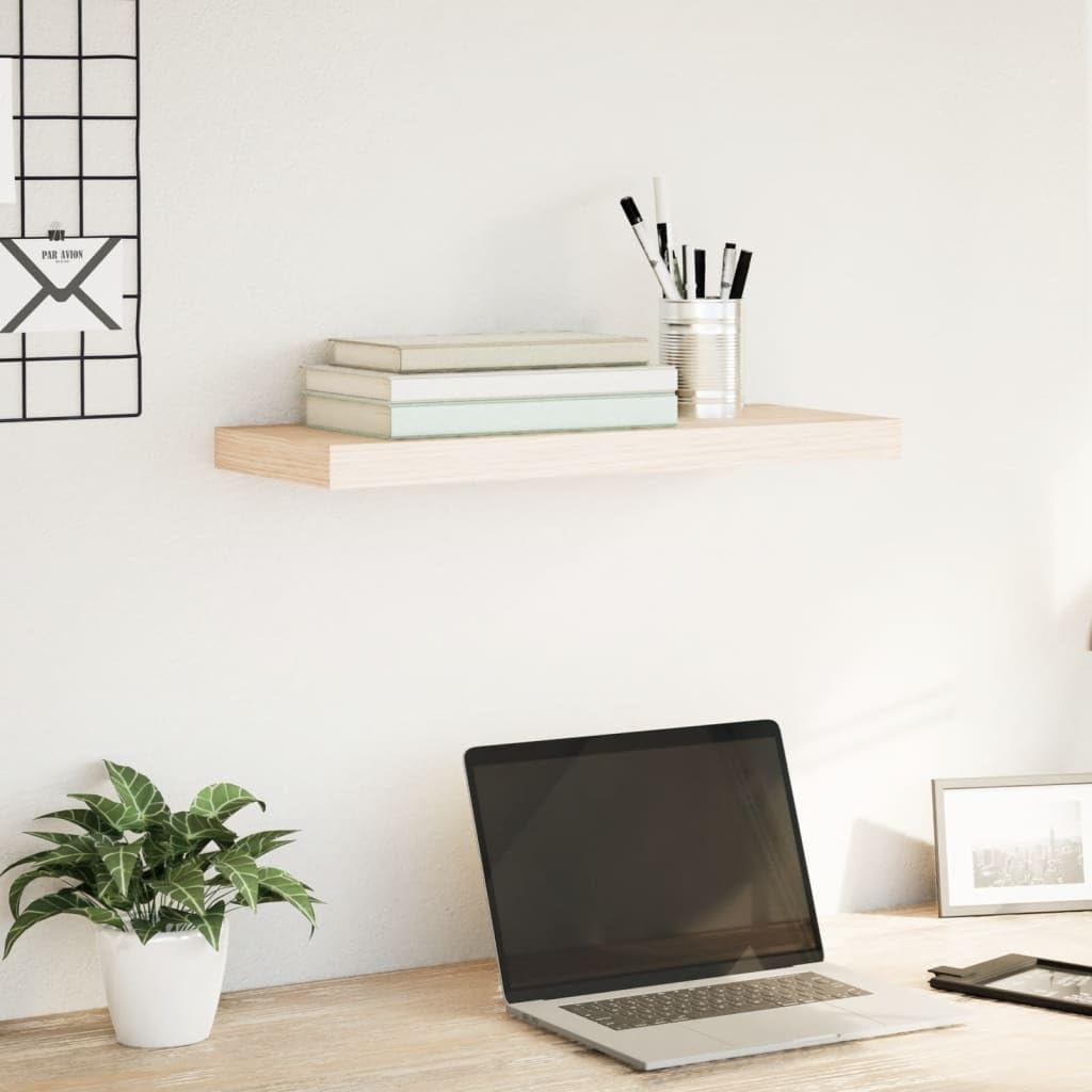 Estantería flotante de 60 x 23,5 x 4 cm, madera de aspecto de roble, estantería de pared para salón, dormitorio, cocina, baño, ahorro de espacio, soporte invisible, diseño robusto