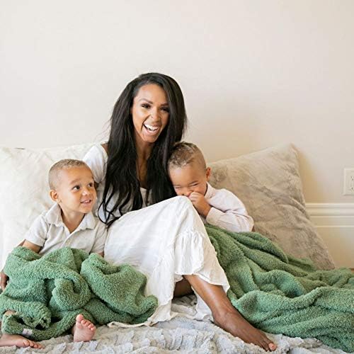 Image of Saranoni Bamboni Luxury Throw Blanket | Oversized Super Soft Plush Home Decorative Comfy Blankets for Couch or Bed | Olive - X-Large 60 inch x 80 inch