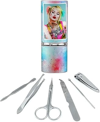 Birds of Prey Harley Quinn Blowing Kisses Stainless Steel Manicure Pedicure Grooming Beauty Care Travel Kit