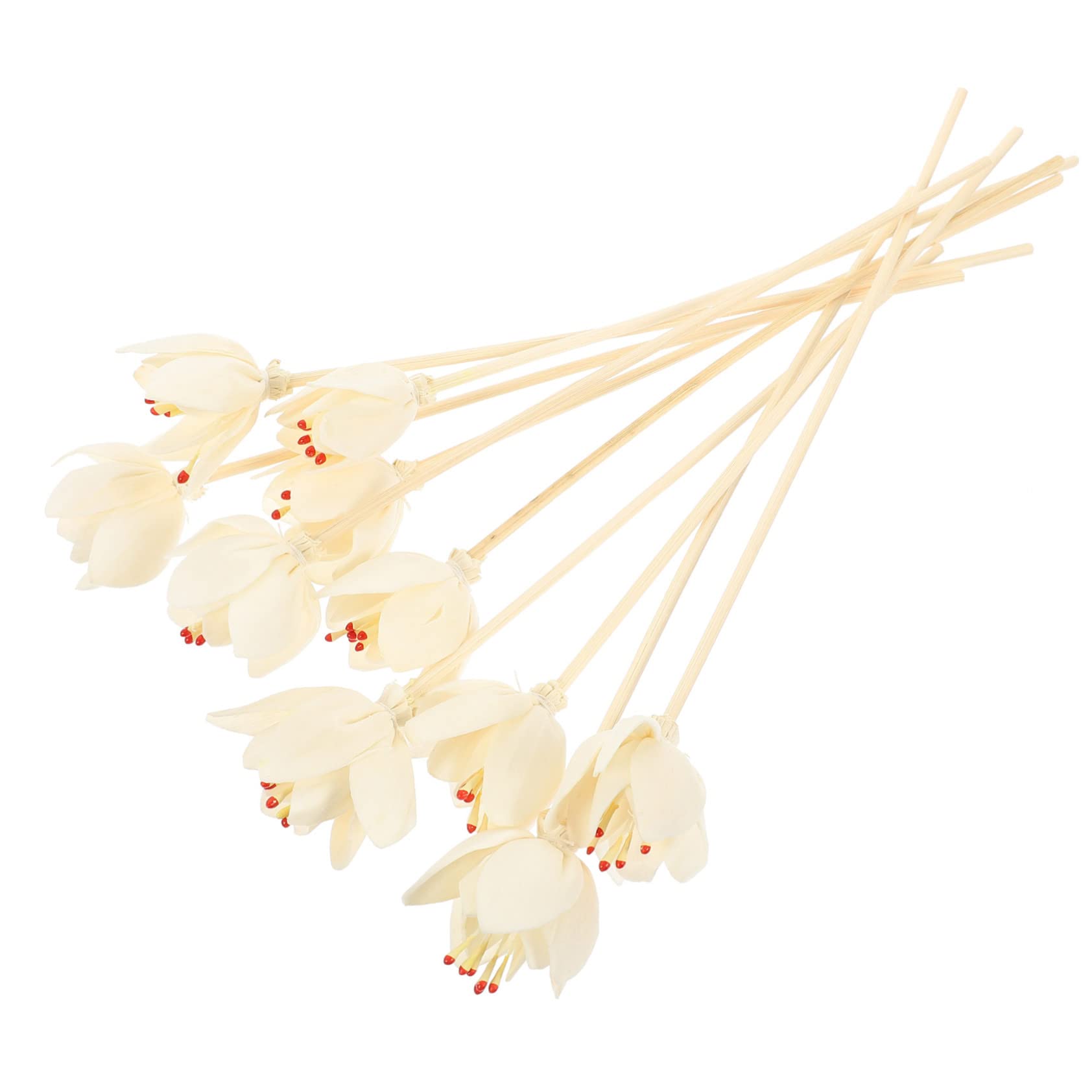 Cabilock 50 Stück Aromatherapie-Rattan Parfümdiffusor mit künstlichen Blumen künstliche Rosenblüte getrocknet Luft Schilf wohnungseinrichtung wohnungsdeko Aroma-Sticks Diffusorstab