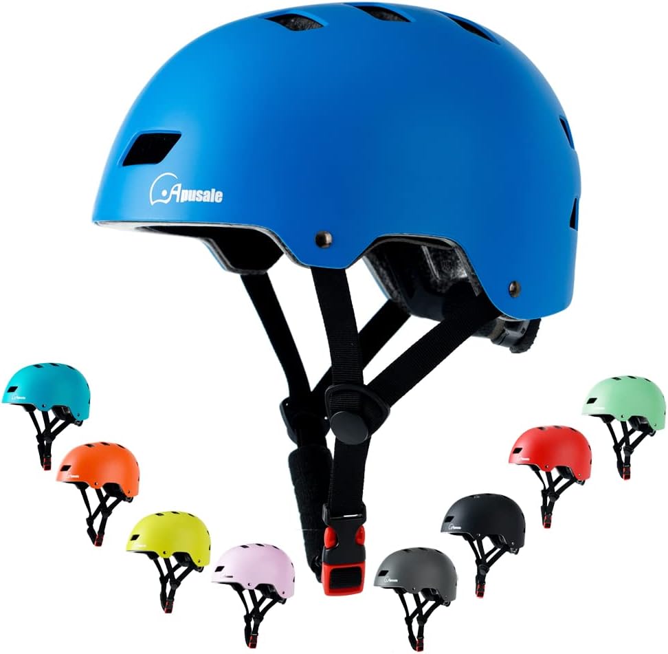 Bike Skateboard Helmet, Adjustable and Multi-Sport for Skate Scooter, 3 Sizes for Adult Youth Kids Toddler
