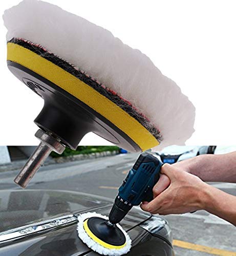 Image of DIY Crafts 1 Set, 4 Pcs Sets, 3'' Car & Motorbike Care High Gross Wax Polishing Buffing Pad Kit Car Polishing Buffer Set with Drill Adapter for M10 Connector Drill Accessories f (1 Set, 4 Pcs Sets)