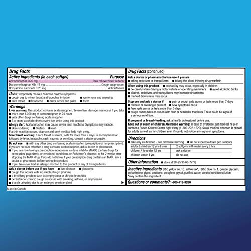 Amazon Basic Care Nighttime Cold & Flu Relief, Pain Reliever, Fever Reducer, 6 Hour Cold Medicine, Cough Suppressant, Antihistamine, 48 Count view 4
