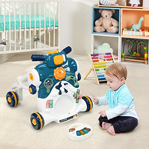 COSTWAY 3-in-1 Baby Zit-naar-Stand Loper, Kinderen Activiteitencentrum, Peuter Wandelwagen, Interactief Loopleerapparaat… - Image 4