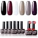 Gellen Gel Nail Polish Set - Classic Elegance 6 Colors, Popular Black White Grays Wine Purple Nail Art Colors UV LED Soak Off Nail Gel Manicure Kit