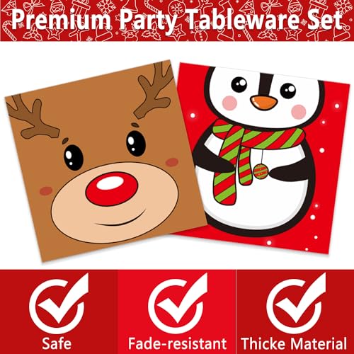 image for Oigco 100Pcs Christmas Party Supplies Kit - Serves 30 Guests, Includin