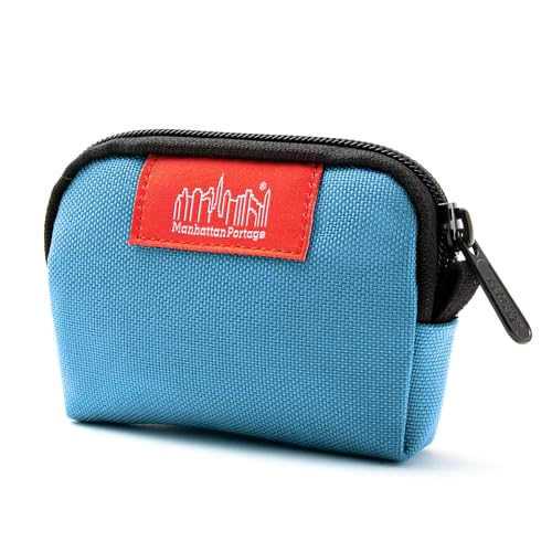 Manhattan Portage 小銭入れ 仕切りとジッパー開閉式 クレジットカードホルダー 現金オーガナイザー ジュエリーポーチ カード用 小銭入れ 男女兼用, アイスブルー, Extra Small, ミニマリスト 小銭入れ 仕切り付き