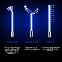 Vista 3 de Pure Daily Care NuDerma - Varita clínica portátil para terapia de la piel, máquina con 6 varitas de neón de fusión + argón, antienvejecimiento