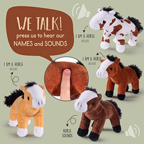 Plush Talking Horses Toys For Toddlers | 4 Plush Talking Animals | 4 Plush Stuffed Different Horses | Plush Stuffed Horses| Bulk Assorted Animals | Baby Stuffed Animals #TOP1