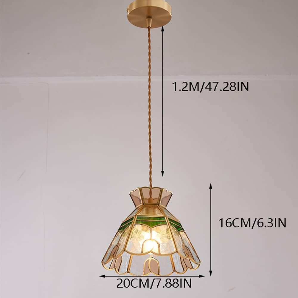 日本のレトロなペンダントランプ ウォーターリップルガラス ドープライトカラー 吊り下げ天井ランプ