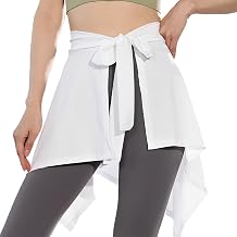 Athletic Yoga Skirt Cover, One Piece Tennis Ballet Skirt Jogging Women Hip Covering Bottom for Yoga Tennis Running White