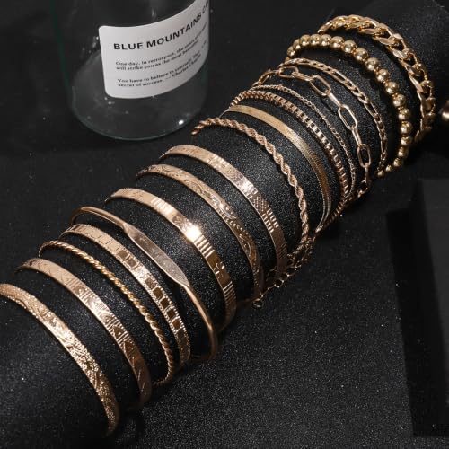 Image of NEWITIN 74 Pieces Gold Jewelry Set for Women Fashion Costume Jewelry Gold Plated Necklace Bracelet Waist Chain Ring Earrings Set for Women
