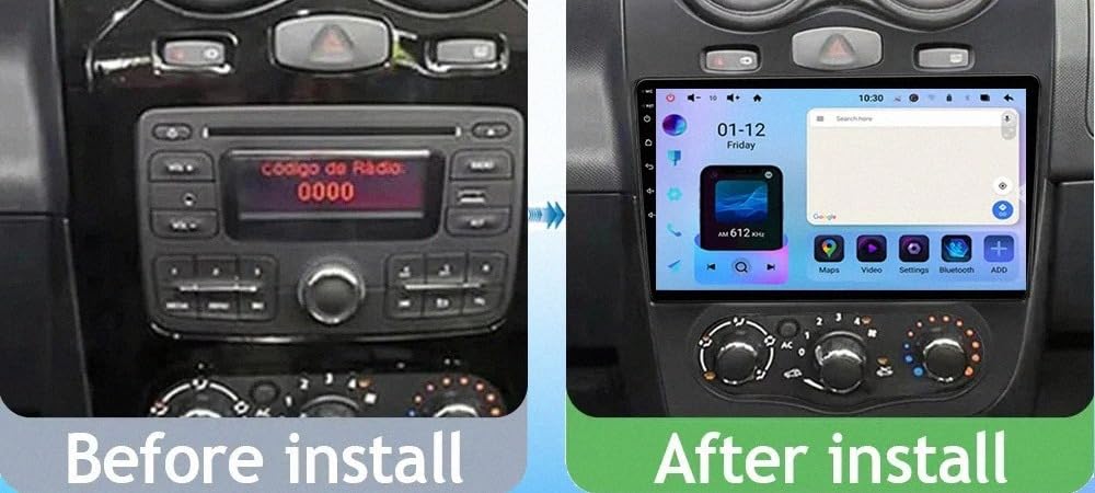 Car Stereo Carplay Radio de Coche para Renault Sandero Stepway GT 2013-2014 Soporta Bluetooth, Control Volante, USB, WiFi, 4G, Mirror-Link, GPS Navegador/Radio FM, 8 Nuclear 4G+64G