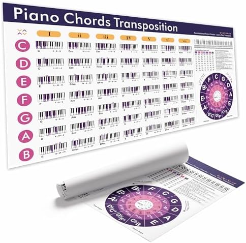 Amazon.com: TiMitA Piano Chords Transposition Poster – 18x36 Inch Piano ...