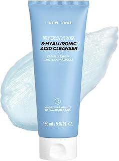I DEW CARE Foam Cleansing - Hydra Vibes 3-Hyaluronic Acid Cleanser | Hyaluronic Acid, Moisturizing, Korean Glass Smoother Skin Care, Vegan, Cruelty-Free, Illuminating, 5.07 FL Oz