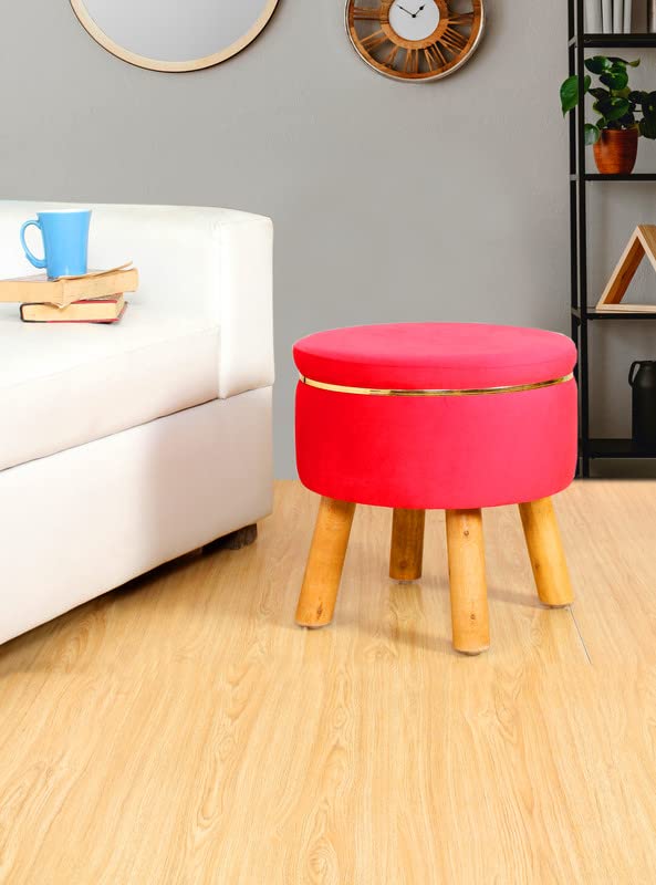 ShadowKart Ottoman Pouffes for Sitting Stool for Living Room Wooden Stools Chair Living Room Furniture Footrest Pouf Foot Stool for Office Room Decor, 16x16x17 inch, Rosepink (B09Z6QSW3W) Amazon Price History, Amazon Price Tracker